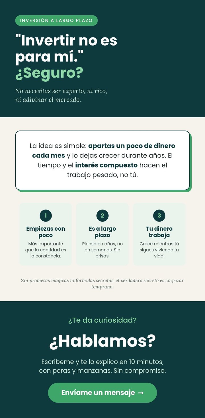 Flyer sobre inversión a largo plazo